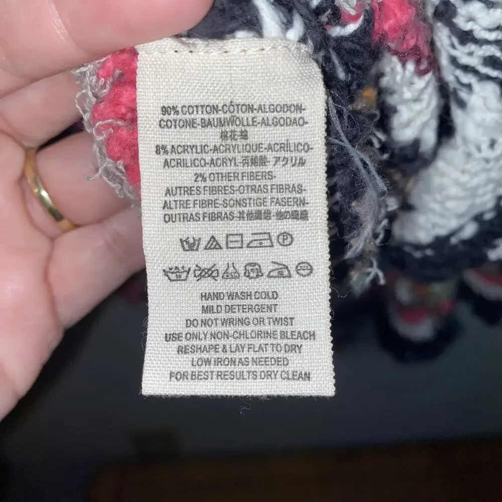 Free People Hippie Boho Festival Bubble Tea Hooded Poncho M/L - Picture 10 of 10